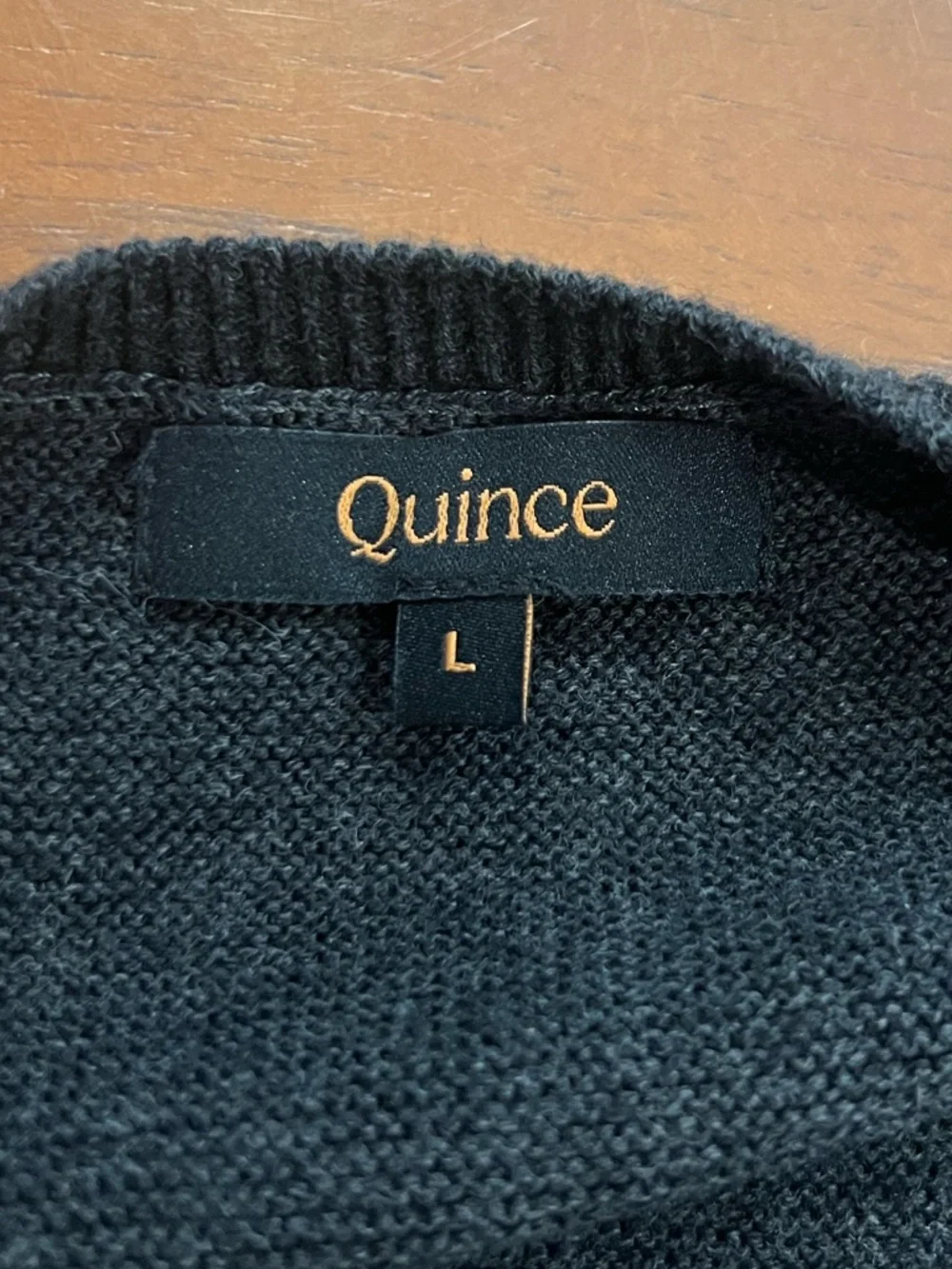 Quince lightweight cotton cashmere dolman sleeve sweater Heather charcoal L - Picture 7 of 9